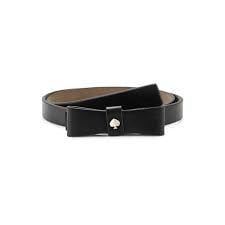 Nwot Kate Spade New York Black Patent Leather Bow Signature Spade Hardware Belt